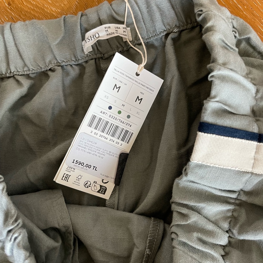 Gray Linen Osho Track Pants - Picture 3 of 3